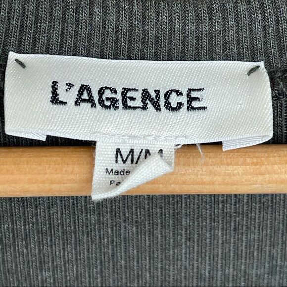 L'AGENCE Aurora Heathered Olive Henley Dress - Picture 6 of 11